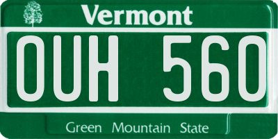 VT license plate OUH560