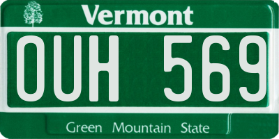 VT license plate OUH569
