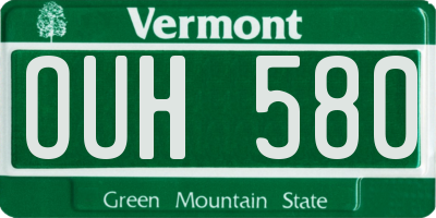 VT license plate OUH580