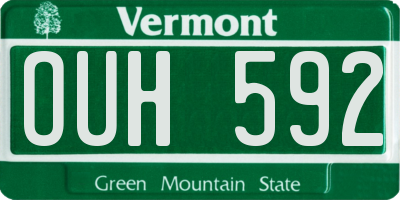 VT license plate OUH592