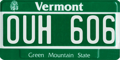 VT license plate OUH606