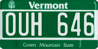 VT license plate OUH646