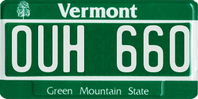 VT license plate OUH660
