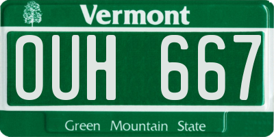 VT license plate OUH667