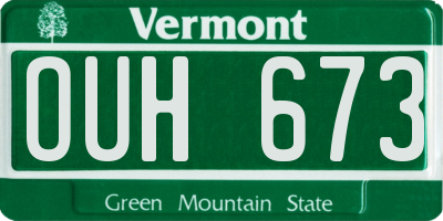 VT license plate OUH673