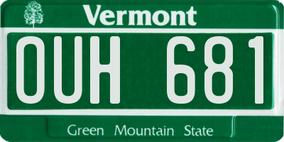 VT license plate OUH681