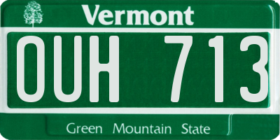 VT license plate OUH713