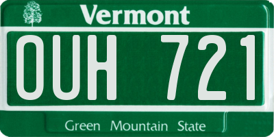 VT license plate OUH721