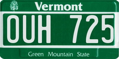 VT license plate OUH725