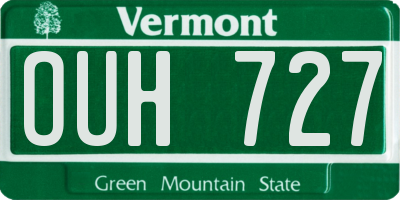 VT license plate OUH727