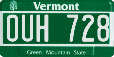 VT license plate OUH728