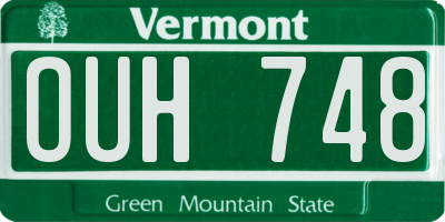 VT license plate OUH748