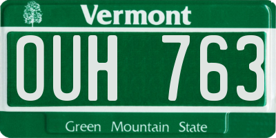 VT license plate OUH763
