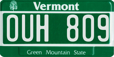VT license plate OUH809