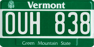 VT license plate OUH838