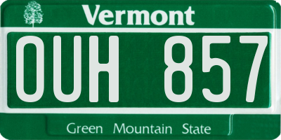 VT license plate OUH857