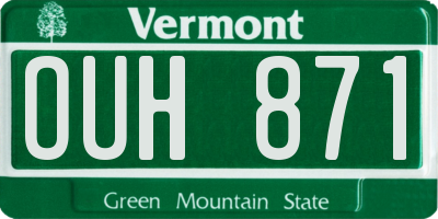 VT license plate OUH871