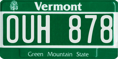VT license plate OUH878