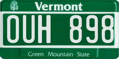 VT license plate OUH898