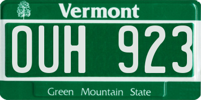 VT license plate OUH923