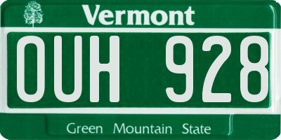 VT license plate OUH928