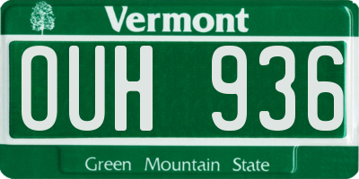 VT license plate OUH936