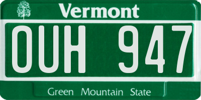 VT license plate OUH947