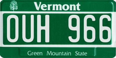 VT license plate OUH966