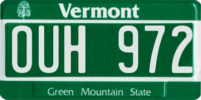 VT license plate OUH972