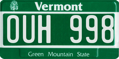 VT license plate OUH998