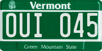 VT license plate OUI045