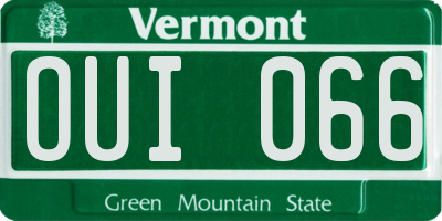 VT license plate OUI066