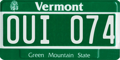 VT license plate OUI074