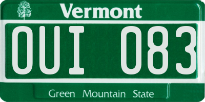 VT license plate OUI083