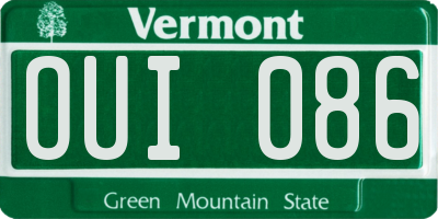 VT license plate OUI086
