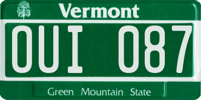 VT license plate OUI087