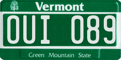 VT license plate OUI089
