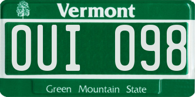 VT license plate OUI098