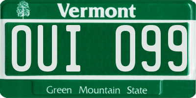 VT license plate OUI099