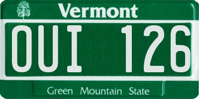 VT license plate OUI126