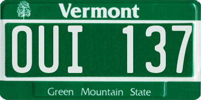 VT license plate OUI137