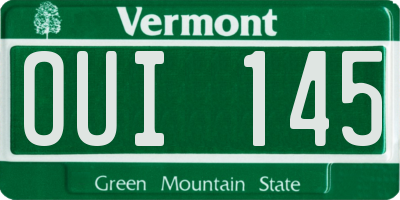 VT license plate OUI145