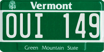 VT license plate OUI149