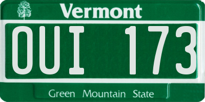 VT license plate OUI173