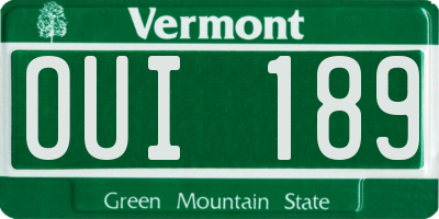 VT license plate OUI189