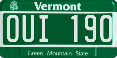 VT license plate OUI190