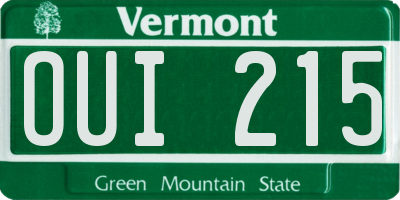 VT license plate OUI215