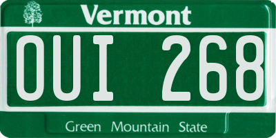 VT license plate OUI268
