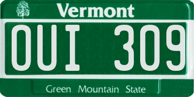 VT license plate OUI309