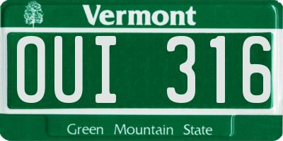 VT license plate OUI316